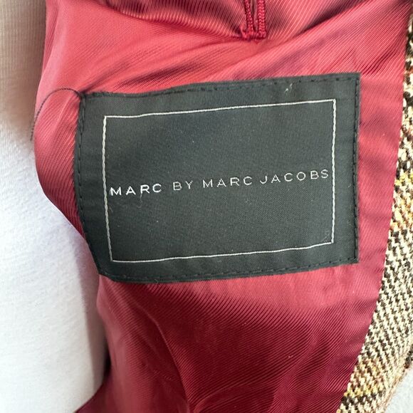 Marc Jacobs Lined Wool Plaid Trench Coat - Women Small - Picture 5 of 8